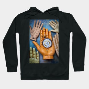 Rascette Hand Holding Pocket Watch Hoodie